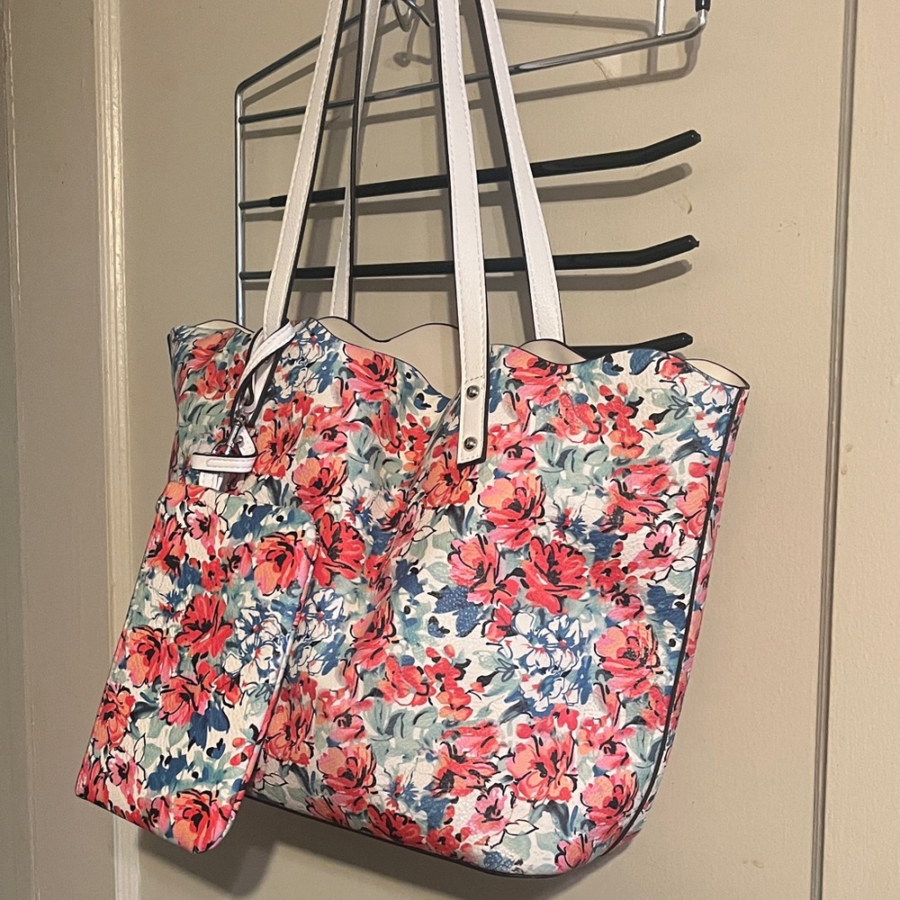 Floral Tote Bag with Pouch